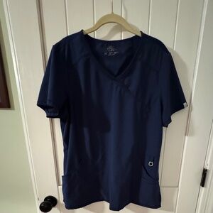 Infinity Cherokee Women Nurse Scrub Top Mock Wrap, Navy, XL
